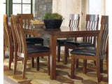 Ralene Medium Brown Dining Table and 6 Chairs and Bench - Ornate Home
