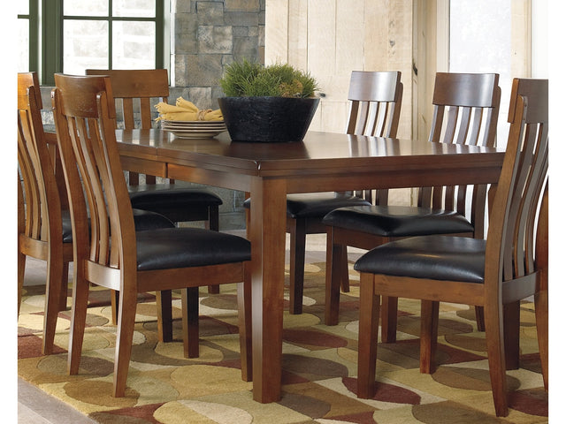 Ralene Medium Brown Dining Table and 6 Chairs and Bench - Ornate Home