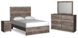 Ralinksi Gray Full Panel Bedroom Set with Dresser, Mirror and Nightstand (Online Special Price) - Ornate Home