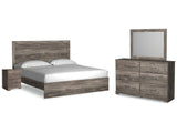 Ralinksi Gray King Panel Bed & Dresser & Mirror & & Nightstand (Online Special Price) - Ornate Home