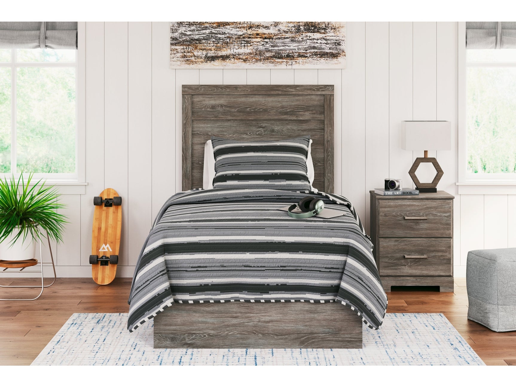 Ralinksi Gray Twin Panel Bed (Online Special Price) - Ornate Home