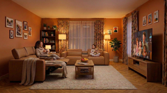 Rally Pro Caramel 3-Piece Dual Power Reclining Sofa with Console & Immersive Sound System - Ornate Home
