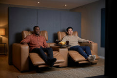 Rally Pro Caramel 3-Piece Dual Power Reclining Sofa with Console & Immersive Sound System - Ornate Home