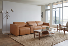 Rally Pro Caramel 4-Piece Triple Power Reclining Sofa with Console & Immersive Sound System - Ornate Home