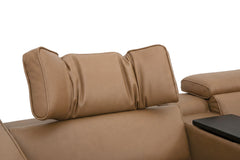 Rally Pro Caramel 6-Piece Power Reclining Sectional with Console and Immersive Sound System - Ornate Home