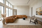 Rally Pro Caramel 7-Piece L-Shaped Dual Power Reclining Sectional with Console & Immersive Sound System