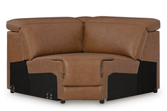 Rally-Up Caramel 5-Piece Dual Power Leather Reclining Modular Sectional - Ornate Home