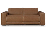 Rally-up Caramel 2-Piece Power Reclining Sectional Loveseat - Ornate Home
