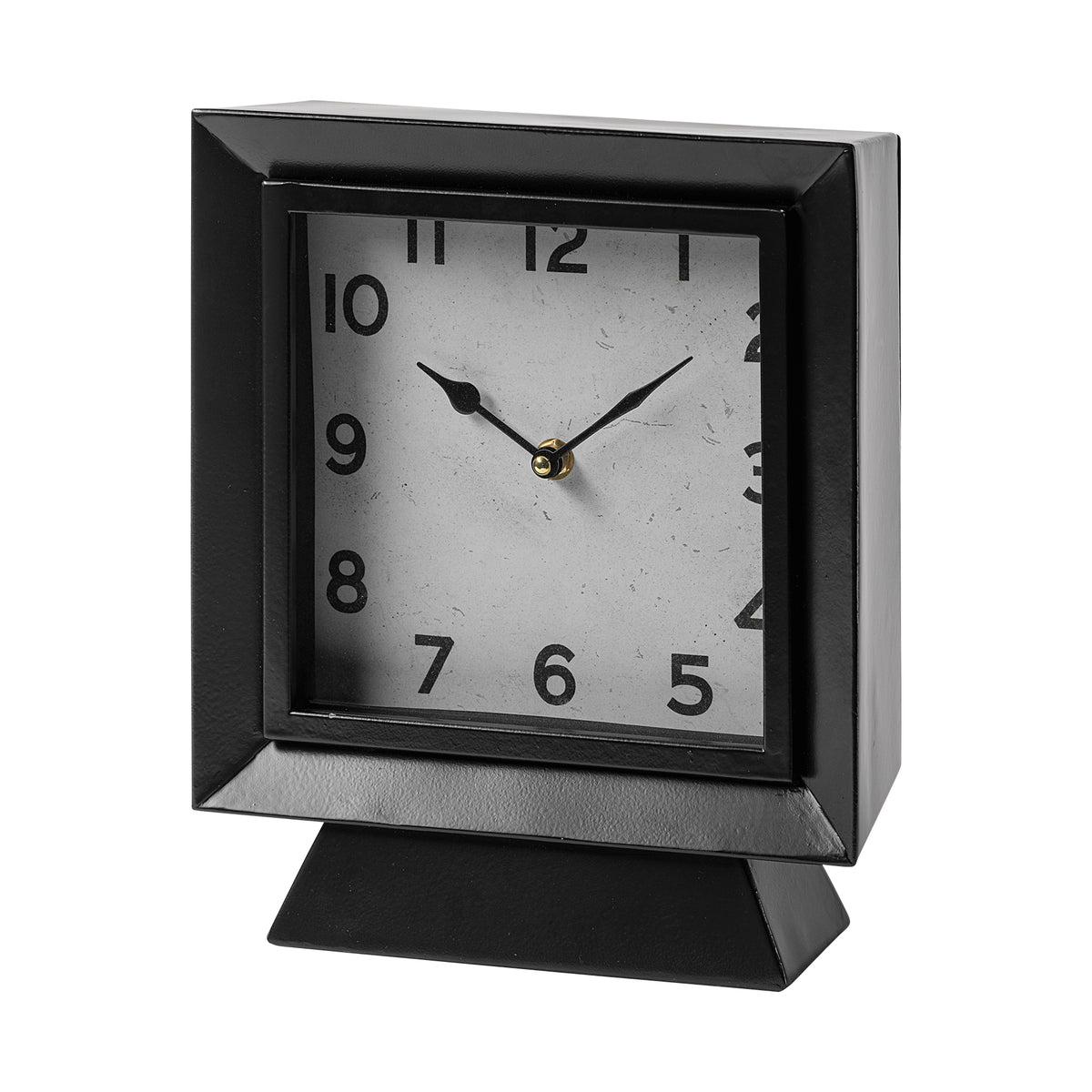 Ralph Black Metal Square Table Clock - Ornate Home