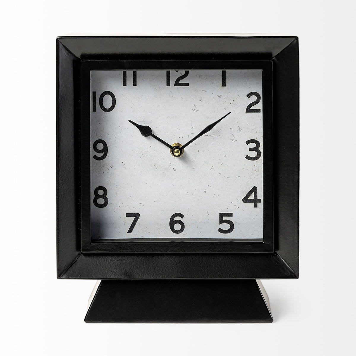 Ralph Black Metal Square Table Clock - Ornate Home
