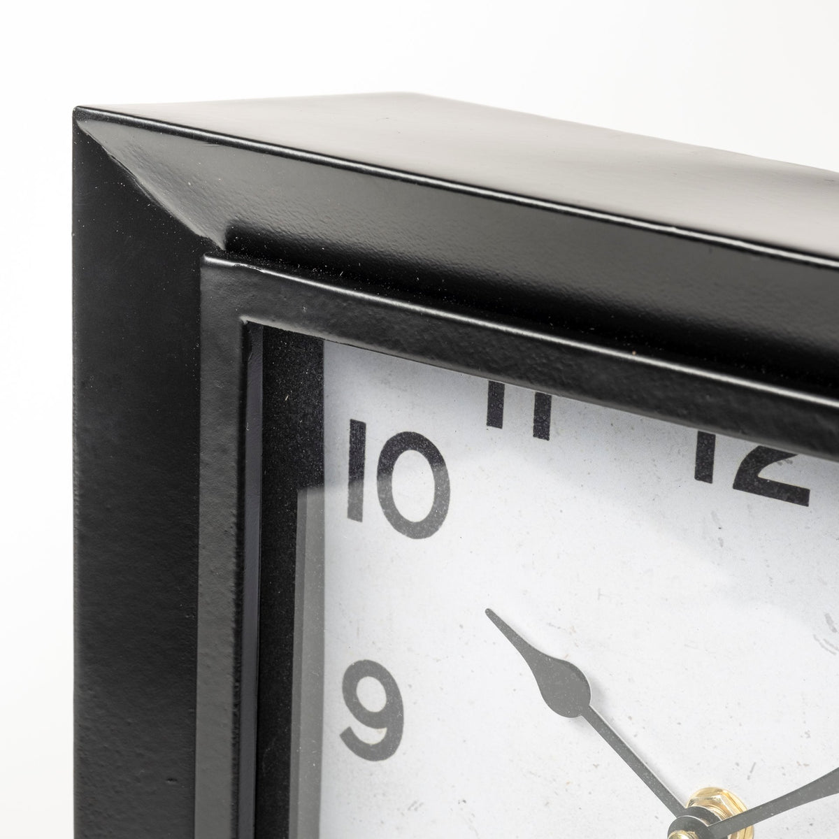 Ralph Black Metal Square Table Clock - Ornate Home