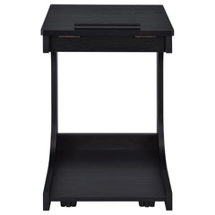 Ralston Black C-Shaped Lift-Top Sofa Side Table With Casters - Ornate Home