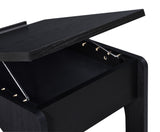 Ralston Black C-Shaped Lift-Top Sofa Side Table With Casters - Ornate Home