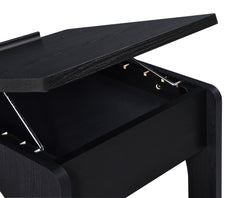Ralston Black C-Shaped Lift-Top Sofa Side Table With Casters - Ornate Home