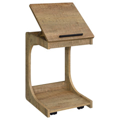 Ralston Mango C-Shaped Lift-Top Sofa Side Table With Casters - Ornate Home