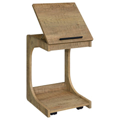 Ralston Mango C-Shaped Lift-Top Sofa Side Table With Casters - Ornate Home
