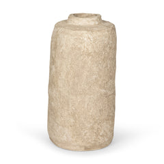 Rama Beige Small Paper Mache Floor Vase