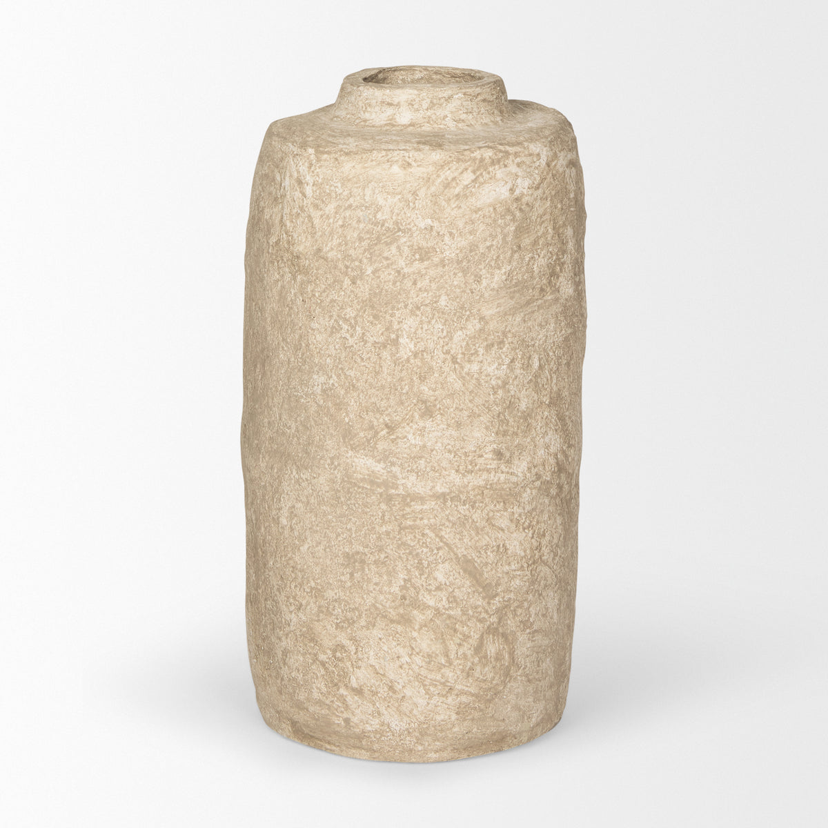 Rama Beige Small Paper Mache Floor Vase - Ornate Home