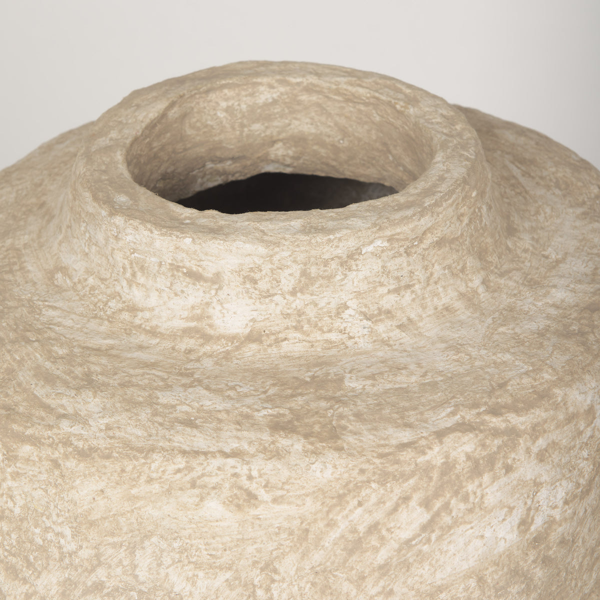 Rama Beige Small Paper Mache Floor Vase - Ornate Home