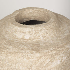 Rama Beige Small Paper Mache Floor Vase