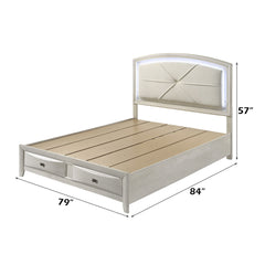 Ramondi Antique White Eastern King Bed - Ornate Home