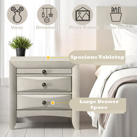 Ramondi Antique White Nightstand - Ornate Home