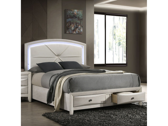 Ramondi Antique White Queen Bed - Ornate Home