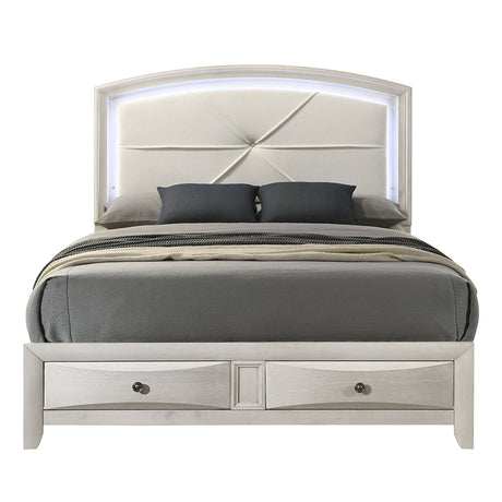 Ramondi Antique White Queen Bed - Ornate Home