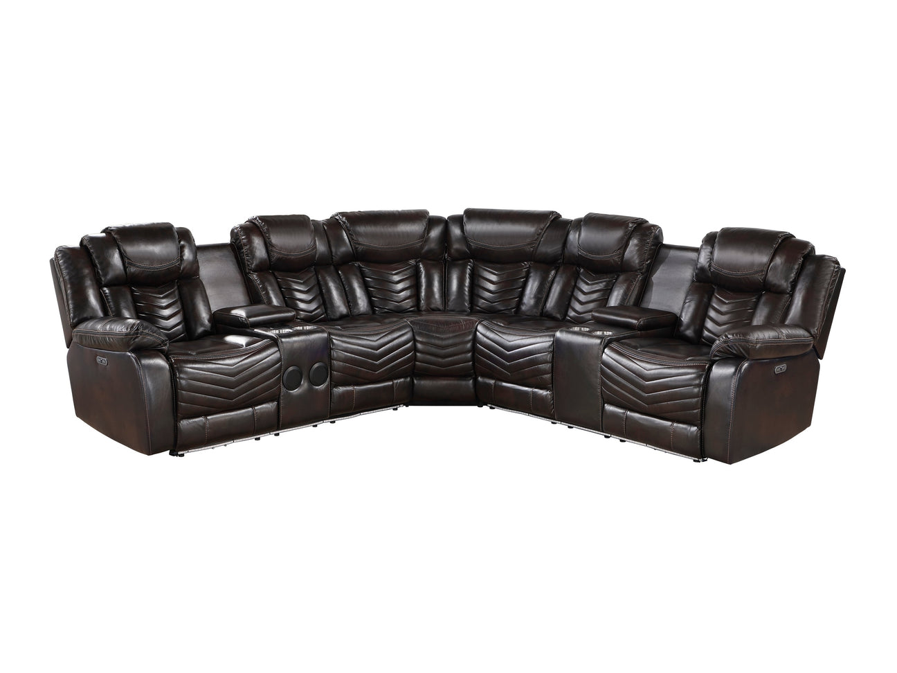 Ramone Brown 3-Piece Power Reclining Sectional - Ornate Home