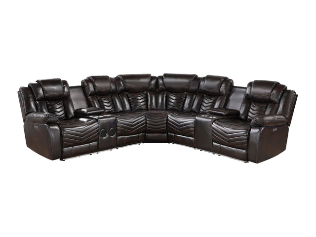 Ramone Brown 3-Piece Power Reclining Sectional - Ornate Home