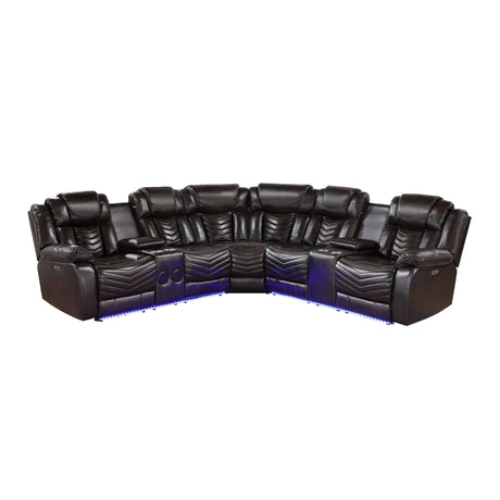 Ramone Brown 3-Piece Power Reclining Sectional - Ornate Home