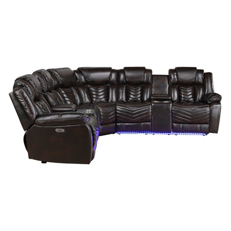 Ramone Brown 3-Piece Power Reclining Sectional - Ornate Home