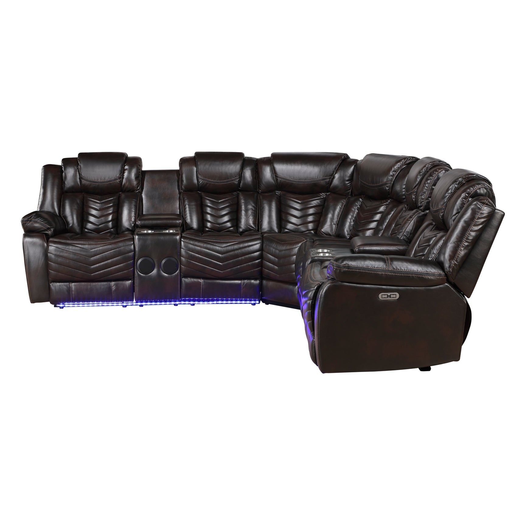 Ramone Brown 3-Piece Power Reclining Sectional - Ornate Home