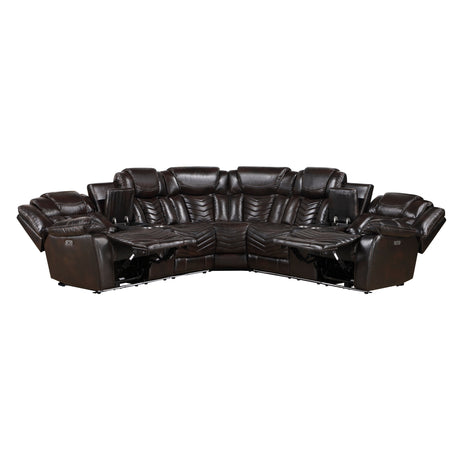Ramone Brown 3-Piece Power Reclining Sectional - Ornate Home