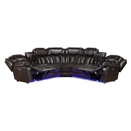 Ramone Brown 3-Piece Power Reclining Sectional - Ornate Home