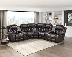 Ramone Brown 3-Piece Power Reclining Sectional - Ornate Home