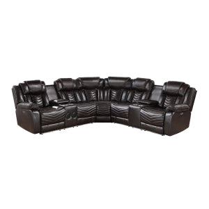 Ramone Brown 3-Piece Power Reclining Sectional - Ornate Home