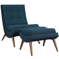Ramp Azure Upholstered Fabric Lounge Chair Set - Ornate Home