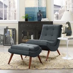 Ramp Gray Upholstered Fabric Lounge Chair Set - Ornate Home