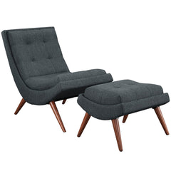 Ramp Gray Upholstered Fabric Lounge Chair Set - Ornate Home
