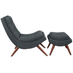 Ramp Gray Upholstered Fabric Lounge Chair Set - Ornate Home