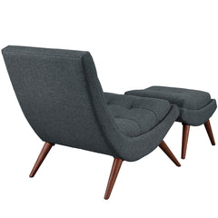 Ramp Gray Upholstered Fabric Lounge Chair Set - Ornate Home