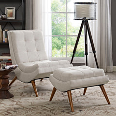 Ramp Sand Upholstered Fabric Lounge Chair Set - Ornate Home
