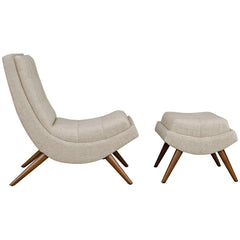 Ramp Sand Upholstered Fabric Lounge Chair Set - Ornate Home