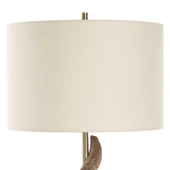 Rams Horn Brass/Brown/Woodtone Table Lamp - Ornate Home