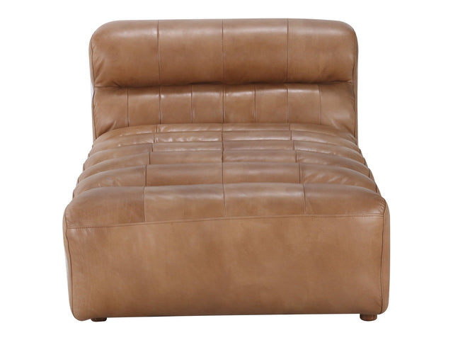 Ramsay Brown Leather Chaise - Ornate Home