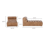 Ramsay Brown Leather Chaise - Ornate Home