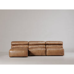 Ramsay Brown Leather Slipper Chair - Ornate Home