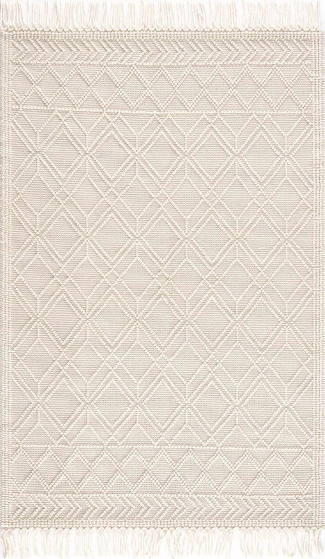 Ramsbury Beige Trellis Wool Rug - Ornate Home