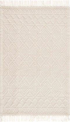 Ramsbury Beige Trellis Wool Rug - Ornate Home